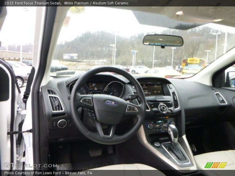 White Platinum / Medium Soft Ceramic 2015 Ford Focus Titanium Sedan