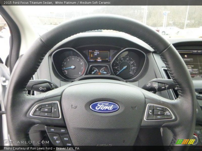 White Platinum / Medium Soft Ceramic 2015 Ford Focus Titanium Sedan