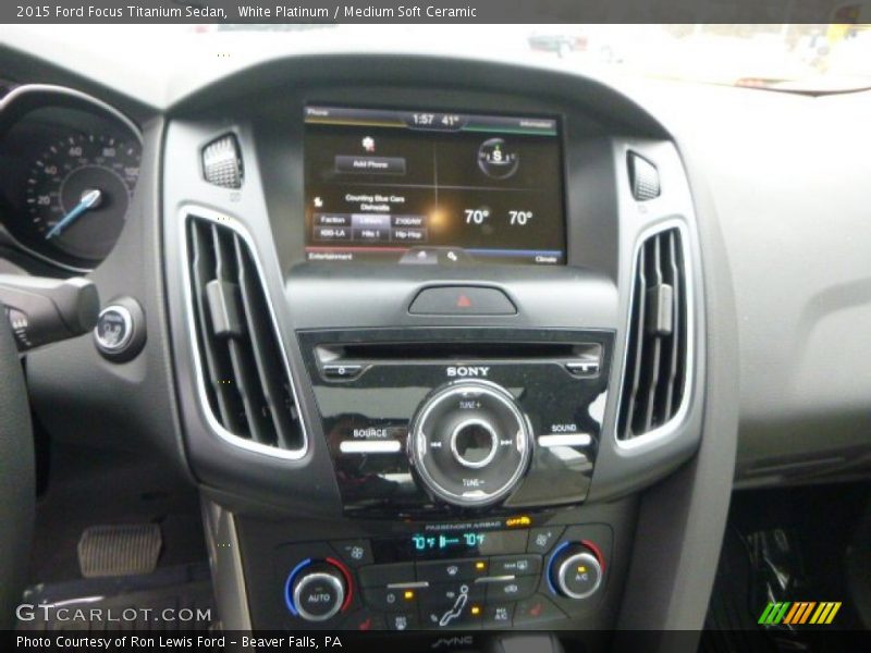 White Platinum / Medium Soft Ceramic 2015 Ford Focus Titanium Sedan