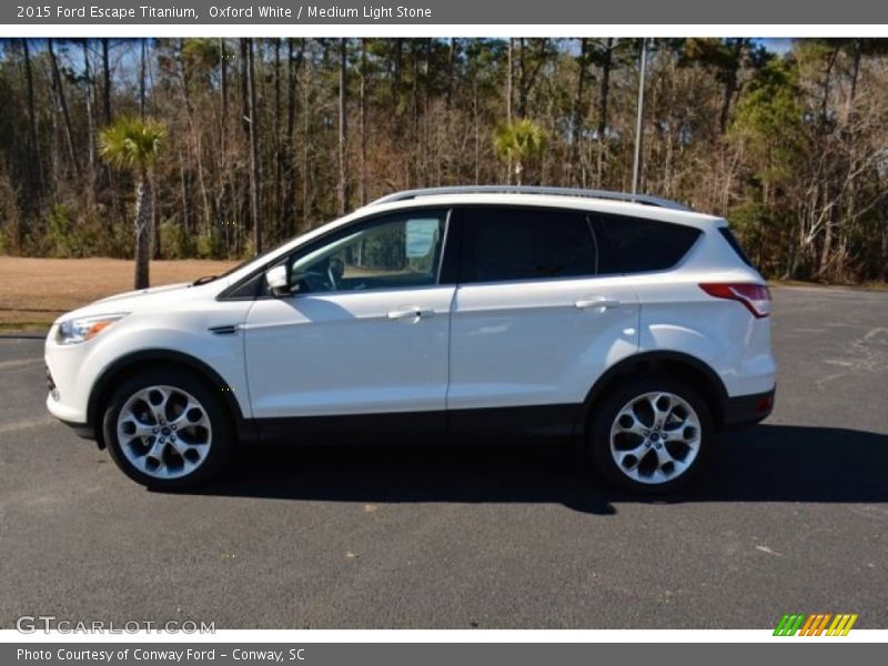 Oxford White / Medium Light Stone 2015 Ford Escape Titanium