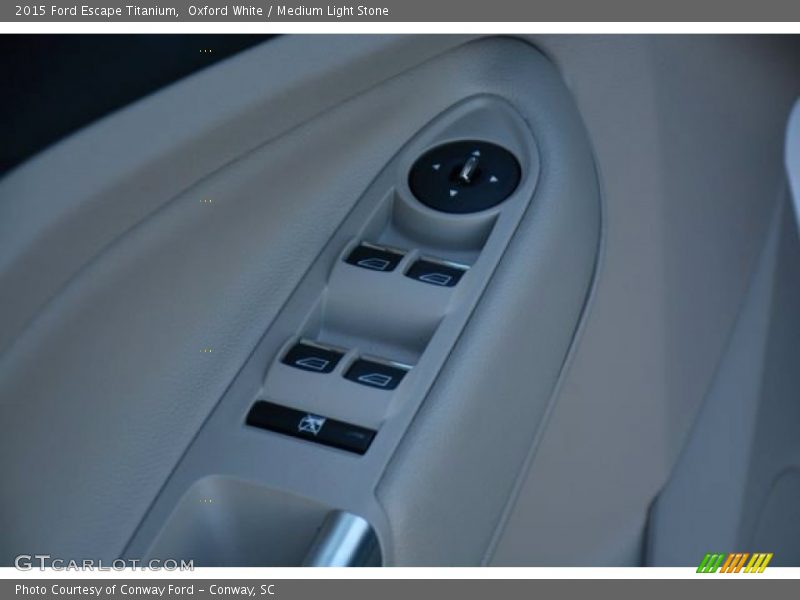 Oxford White / Medium Light Stone 2015 Ford Escape Titanium