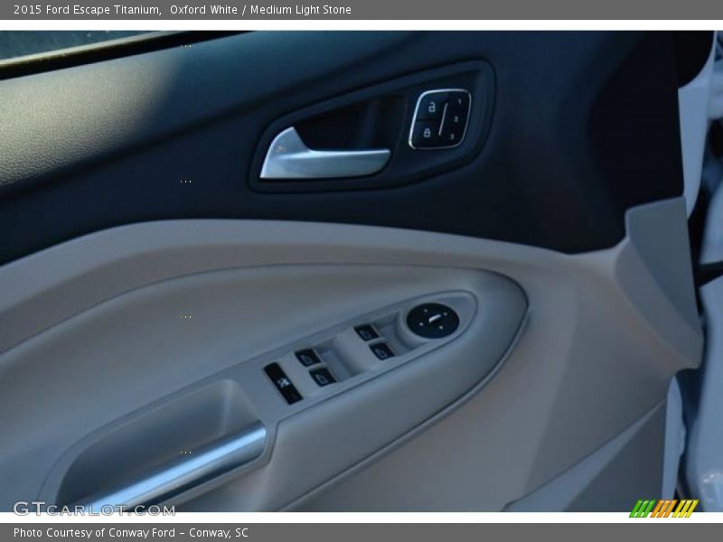 Oxford White / Medium Light Stone 2015 Ford Escape Titanium