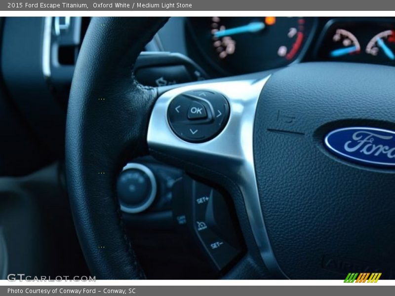 Oxford White / Medium Light Stone 2015 Ford Escape Titanium