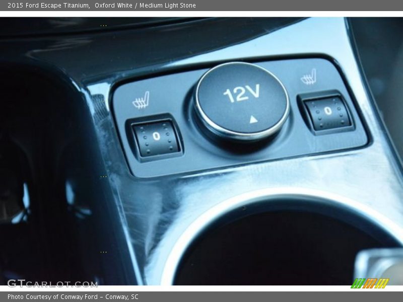 Oxford White / Medium Light Stone 2015 Ford Escape Titanium