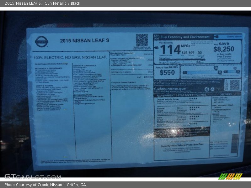 Gun Metallic / Black 2015 Nissan LEAF S