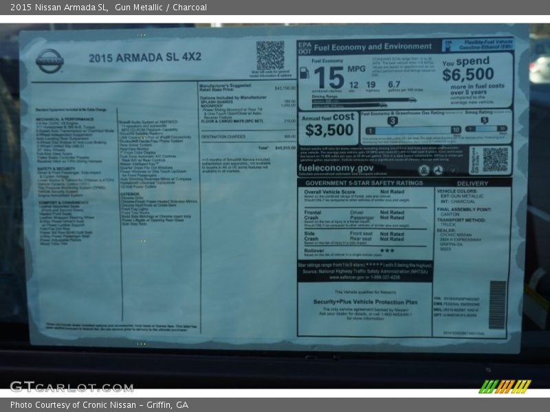  2015 Armada SL Window Sticker