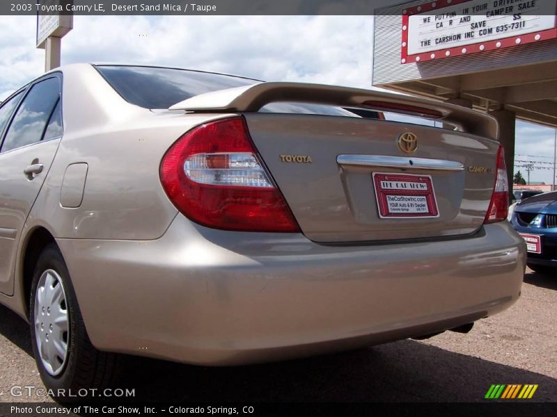 Desert Sand Mica / Taupe 2003 Toyota Camry LE