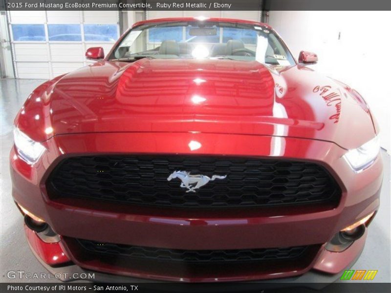 Ruby Red Metallic / Ebony 2015 Ford Mustang EcoBoost Premium Convertible