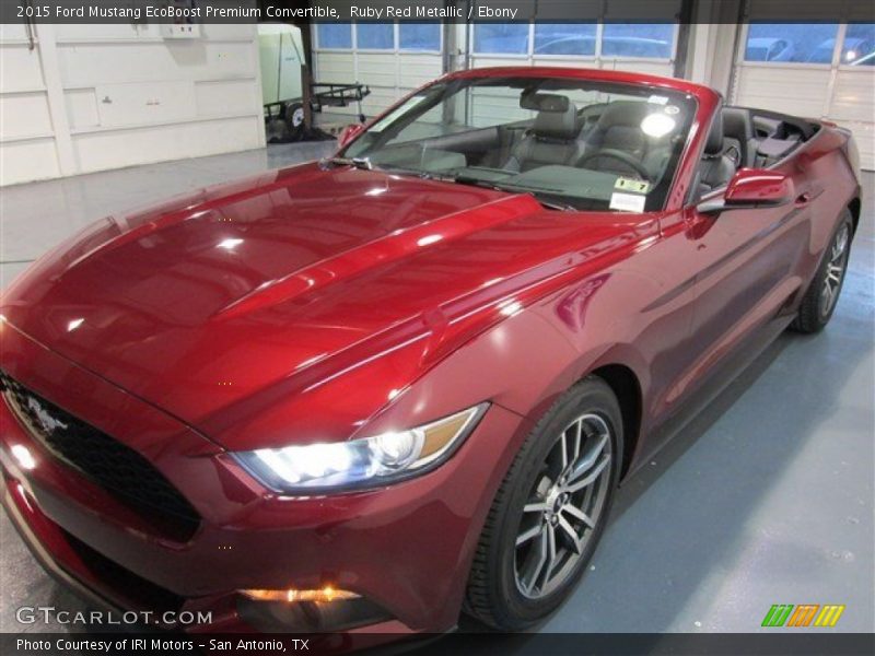 Ruby Red Metallic / Ebony 2015 Ford Mustang EcoBoost Premium Convertible