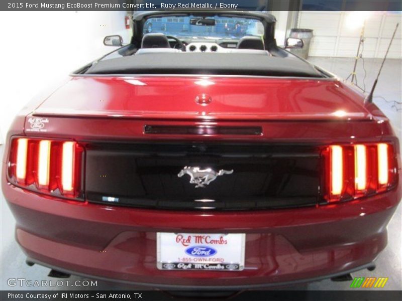 Ruby Red Metallic / Ebony 2015 Ford Mustang EcoBoost Premium Convertible