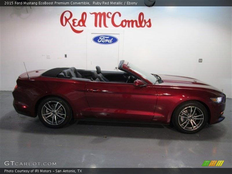 Ruby Red Metallic / Ebony 2015 Ford Mustang EcoBoost Premium Convertible