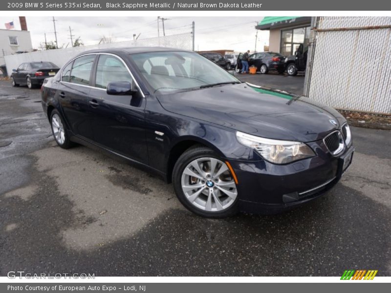 Black Sapphire Metallic / Natural Brown Dakota Leather 2009 BMW 5 Series 535xi Sedan