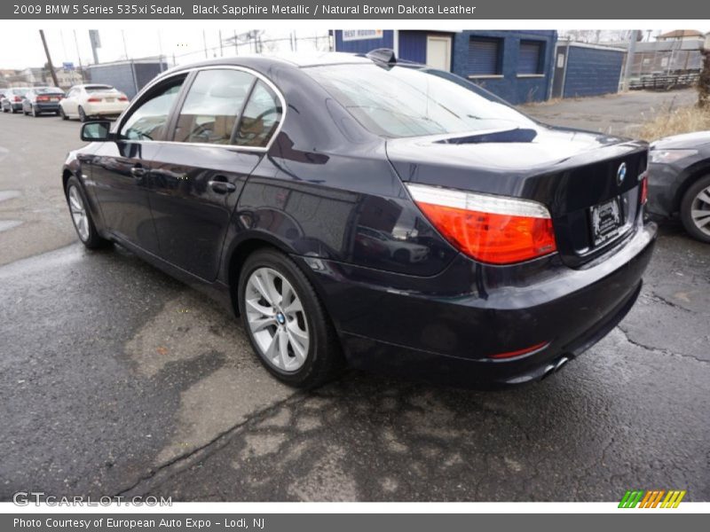 Black Sapphire Metallic / Natural Brown Dakota Leather 2009 BMW 5 Series 535xi Sedan