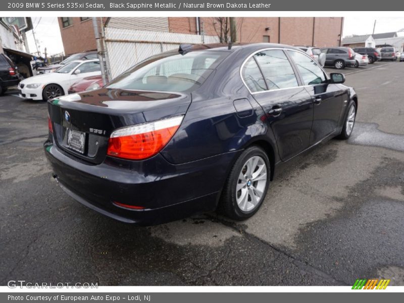 Black Sapphire Metallic / Natural Brown Dakota Leather 2009 BMW 5 Series 535xi Sedan