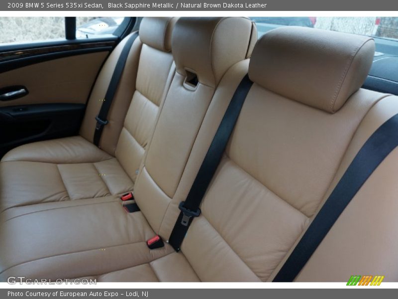 Black Sapphire Metallic / Natural Brown Dakota Leather 2009 BMW 5 Series 535xi Sedan
