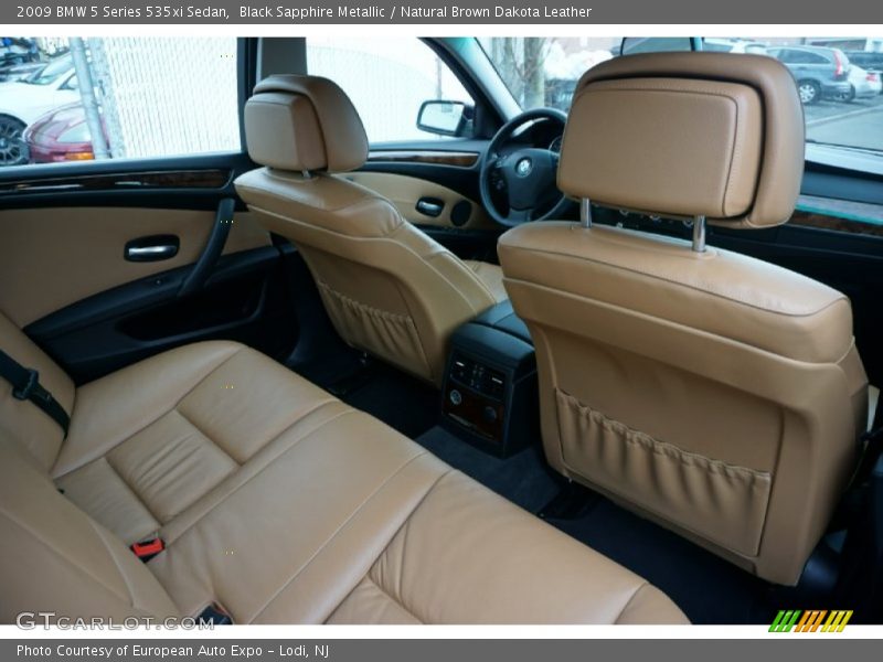 Black Sapphire Metallic / Natural Brown Dakota Leather 2009 BMW 5 Series 535xi Sedan
