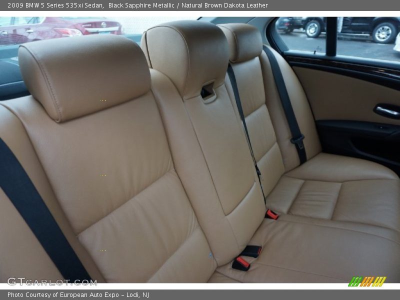 Black Sapphire Metallic / Natural Brown Dakota Leather 2009 BMW 5 Series 535xi Sedan