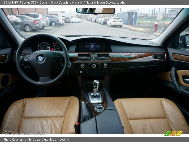 Black Sapphire Metallic / Natural Brown Dakota Leather 2009 BMW 5 Series 535xi Sedan
