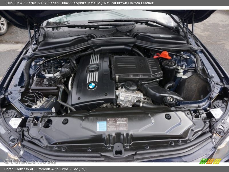 Black Sapphire Metallic / Natural Brown Dakota Leather 2009 BMW 5 Series 535xi Sedan