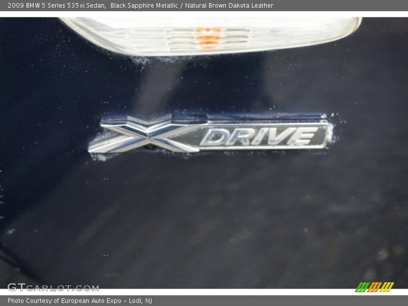 Black Sapphire Metallic / Natural Brown Dakota Leather 2009 BMW 5 Series 535xi Sedan