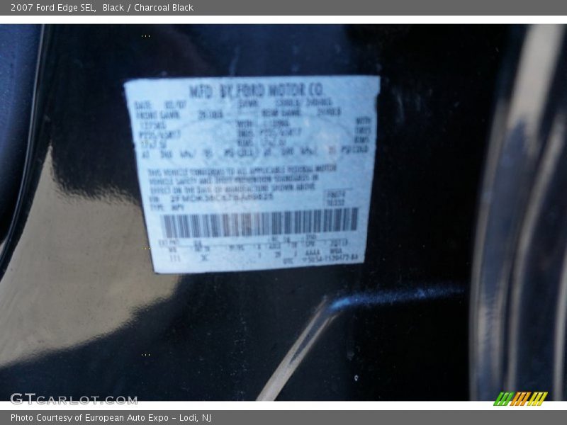 Black / Charcoal Black 2007 Ford Edge SEL