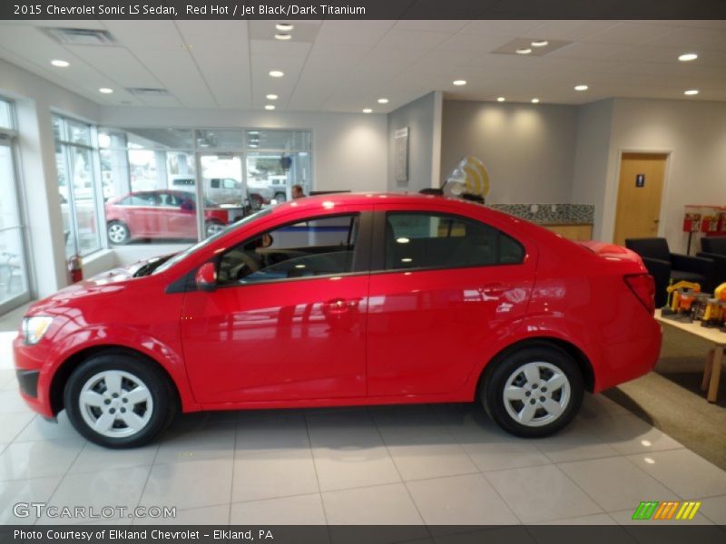 Red Hot / Jet Black/Dark Titanium 2015 Chevrolet Sonic LS Sedan