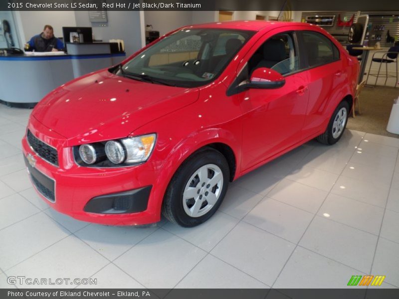 Red Hot / Jet Black/Dark Titanium 2015 Chevrolet Sonic LS Sedan