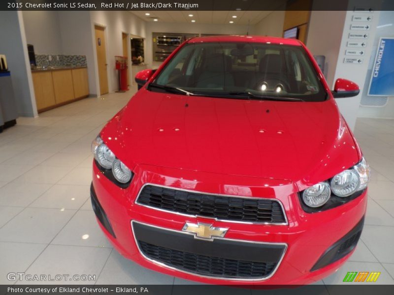 Red Hot / Jet Black/Dark Titanium 2015 Chevrolet Sonic LS Sedan