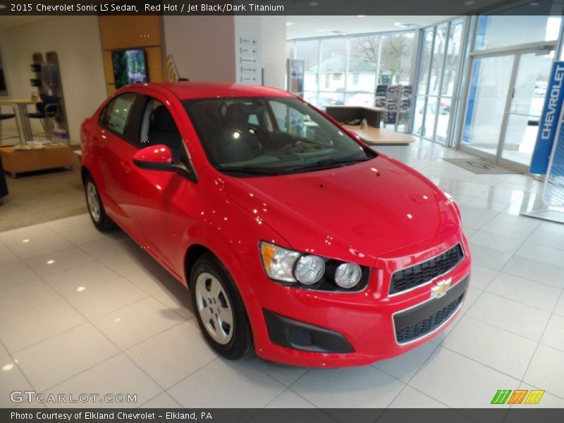 Red Hot / Jet Black/Dark Titanium 2015 Chevrolet Sonic LS Sedan