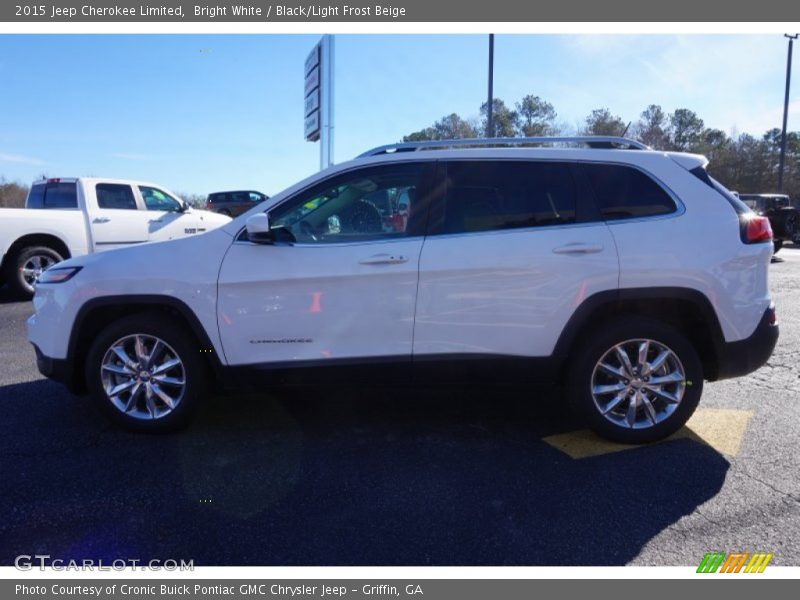 Bright White / Black/Light Frost Beige 2015 Jeep Cherokee Limited