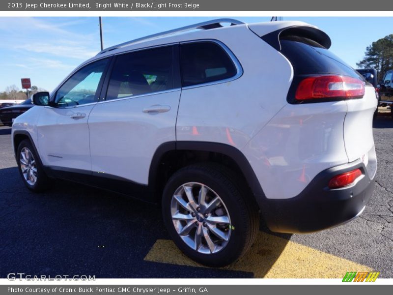Bright White / Black/Light Frost Beige 2015 Jeep Cherokee Limited