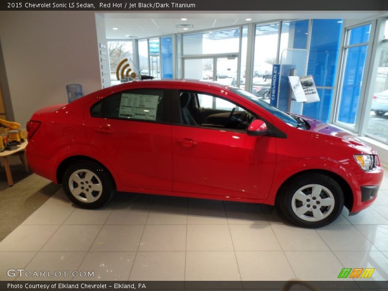 Red Hot / Jet Black/Dark Titanium 2015 Chevrolet Sonic LS Sedan