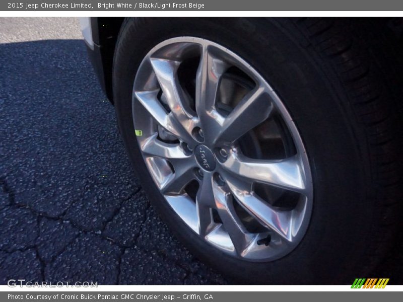 Bright White / Black/Light Frost Beige 2015 Jeep Cherokee Limited