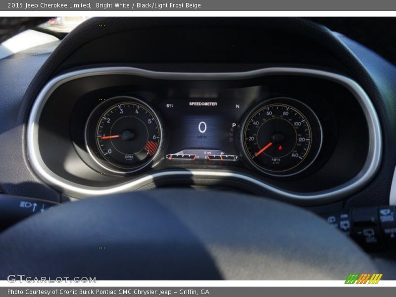 Bright White / Black/Light Frost Beige 2015 Jeep Cherokee Limited