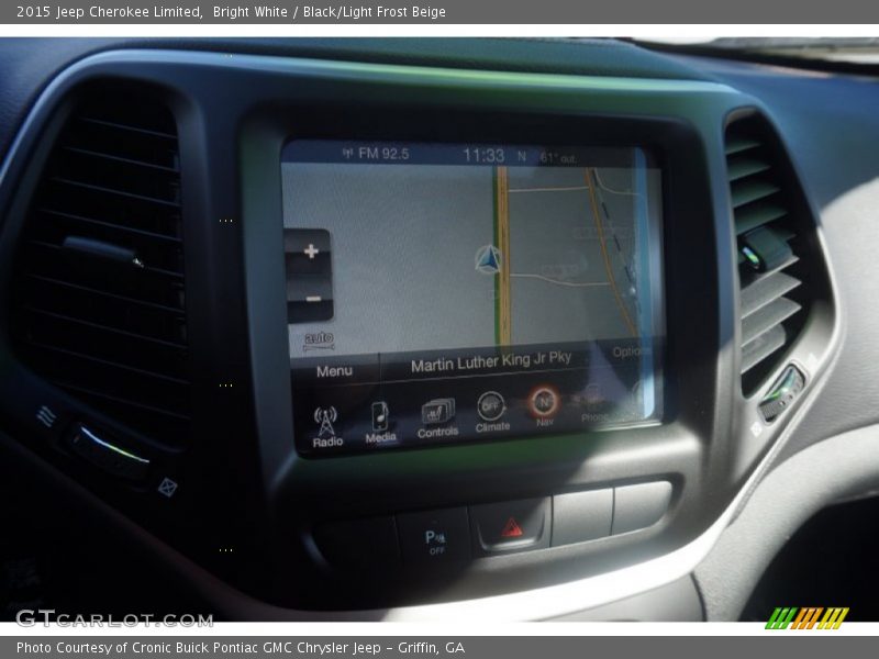 Bright White / Black/Light Frost Beige 2015 Jeep Cherokee Limited