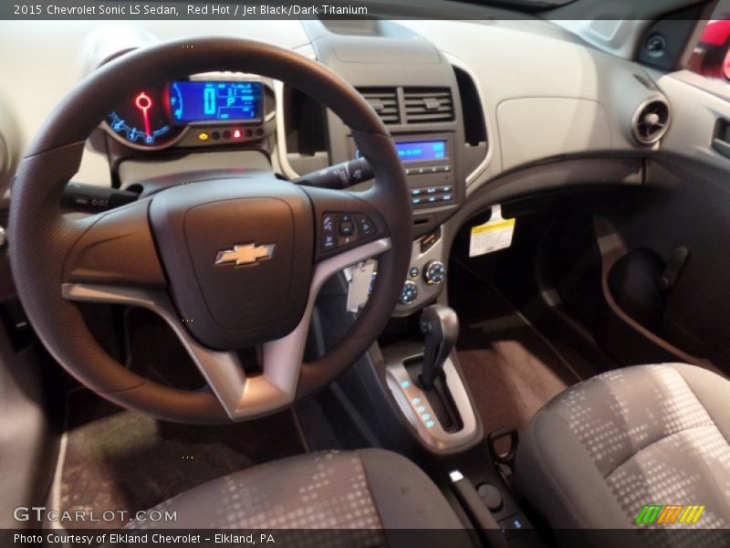 Red Hot / Jet Black/Dark Titanium 2015 Chevrolet Sonic LS Sedan