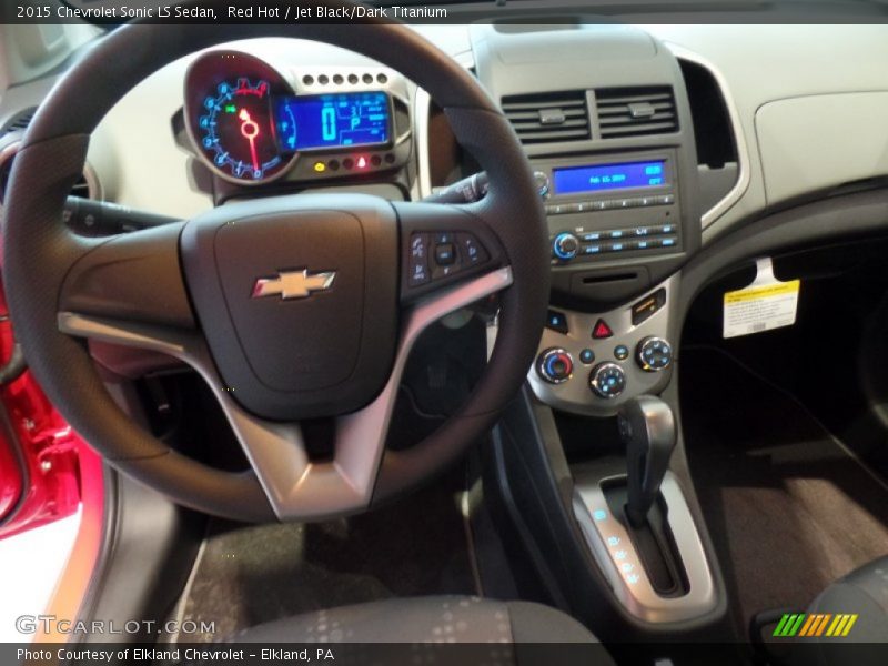 Red Hot / Jet Black/Dark Titanium 2015 Chevrolet Sonic LS Sedan