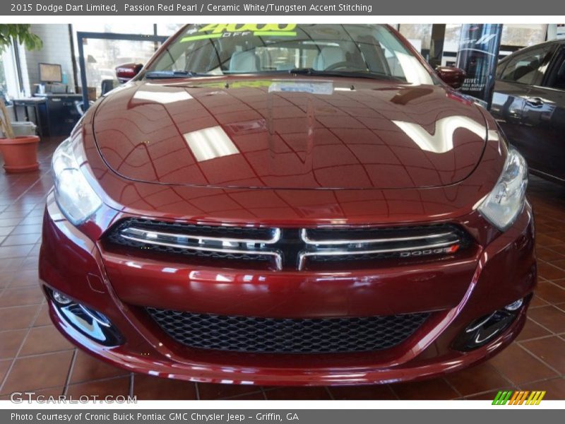 Passion Red Pearl / Ceramic White/Tungsten Accent Stitching 2015 Dodge Dart Limited