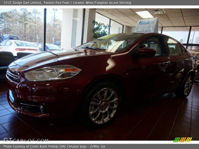 Passion Red Pearl / Ceramic White/Tungsten Accent Stitching 2015 Dodge Dart Limited