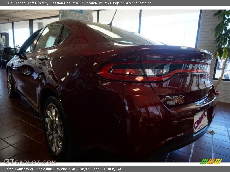 Passion Red Pearl / Ceramic White/Tungsten Accent Stitching 2015 Dodge Dart Limited
