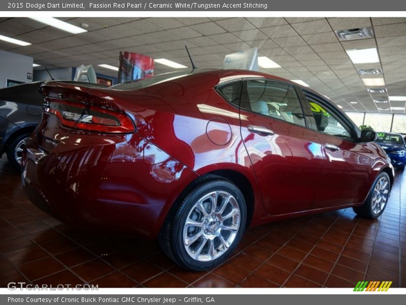 Passion Red Pearl / Ceramic White/Tungsten Accent Stitching 2015 Dodge Dart Limited