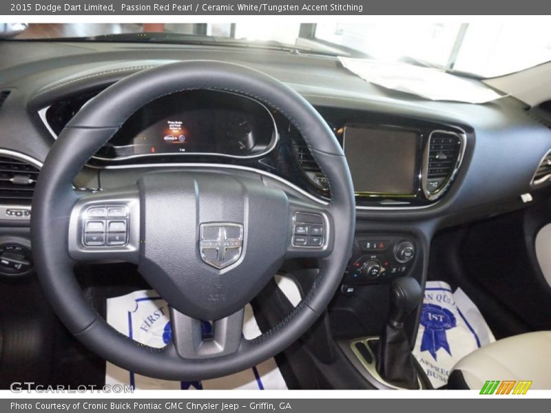 Passion Red Pearl / Ceramic White/Tungsten Accent Stitching 2015 Dodge Dart Limited