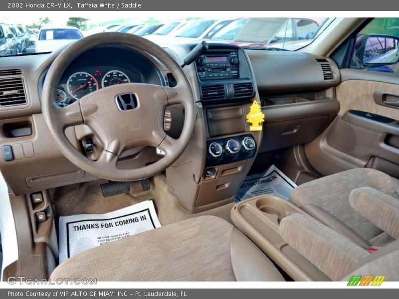 Taffeta White / Saddle 2002 Honda CR-V LX