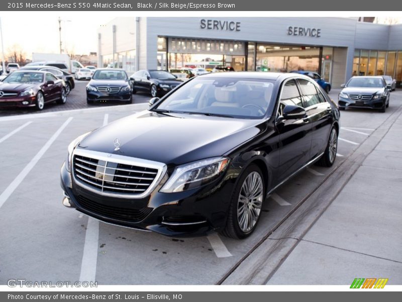 Black / Silk Beige/Espresso Brown 2015 Mercedes-Benz S 550 4Matic Sedan