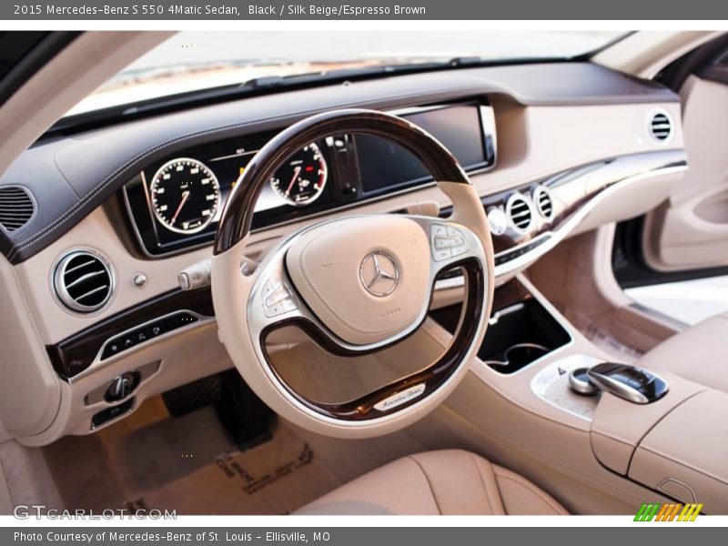 Black / Silk Beige/Espresso Brown 2015 Mercedes-Benz S 550 4Matic Sedan