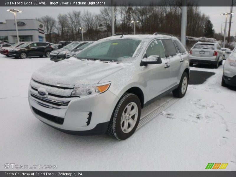 Ingot Silver / Medium Light Stone 2014 Ford Edge SE AWD