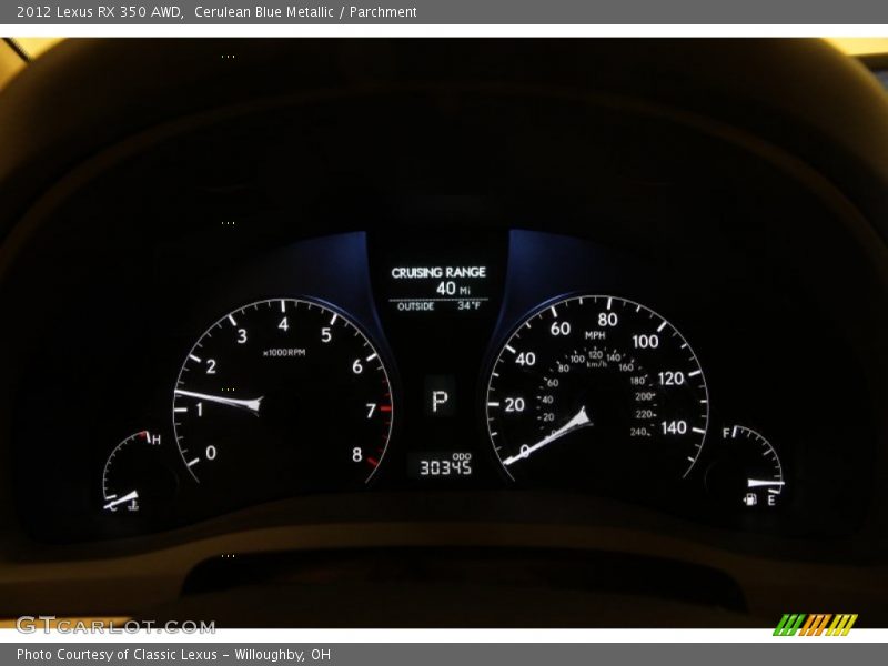 Cerulean Blue Metallic / Parchment 2012 Lexus RX 350 AWD