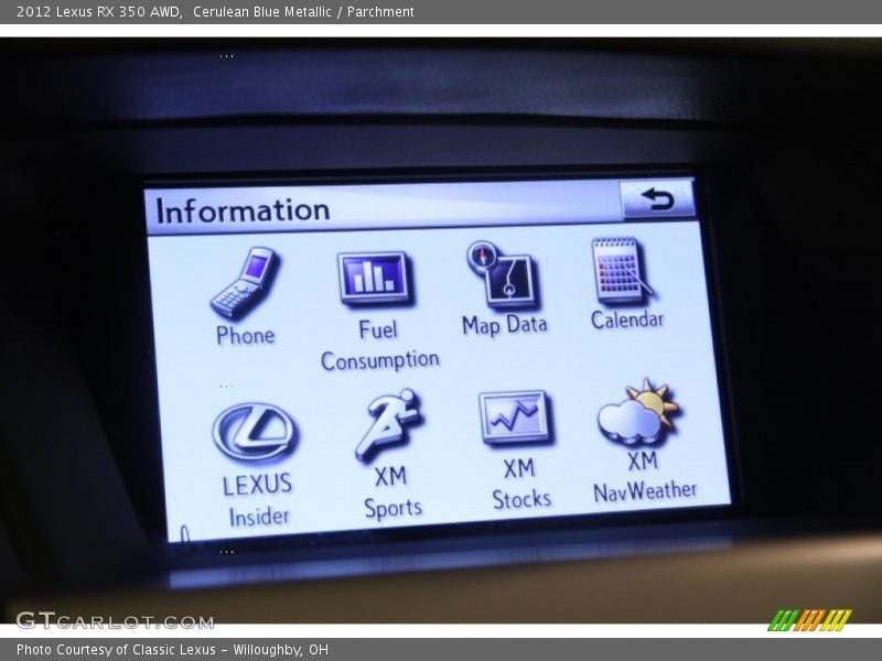 Cerulean Blue Metallic / Parchment 2012 Lexus RX 350 AWD