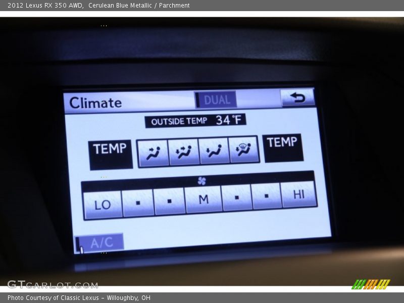 Cerulean Blue Metallic / Parchment 2012 Lexus RX 350 AWD