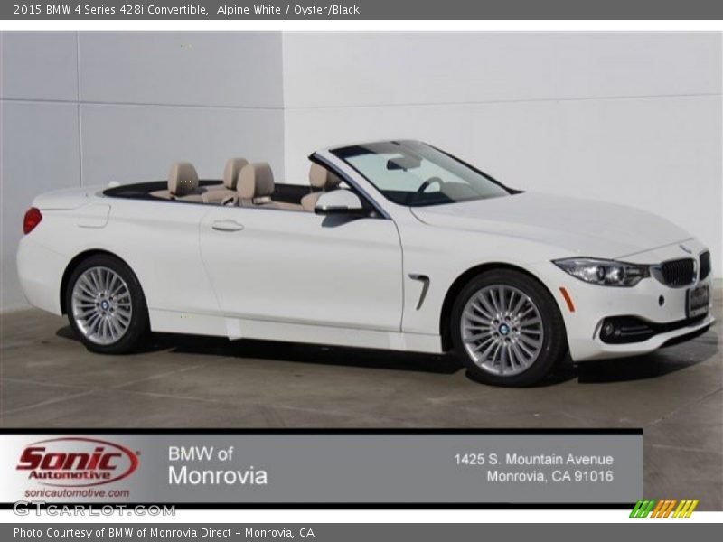 Alpine White / Oyster/Black 2015 BMW 4 Series 428i Convertible